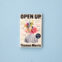 Paperback of Open Up by Thomas Morris on a blue background Paperback of Open Up by Thomas Morris on a blue background