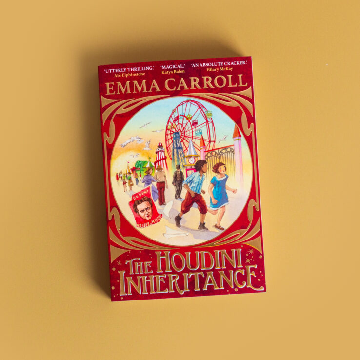 The Houdini Inheritance by Emma Carroll on a plain background The Houdini Inheritance by Emma Carroll on a plain background