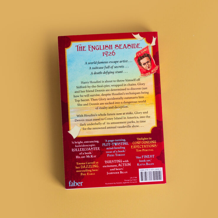The Houdini Inheritance by Emma Carroll on a plain background The Houdini Inheritance by Emma Carroll on a plain background
